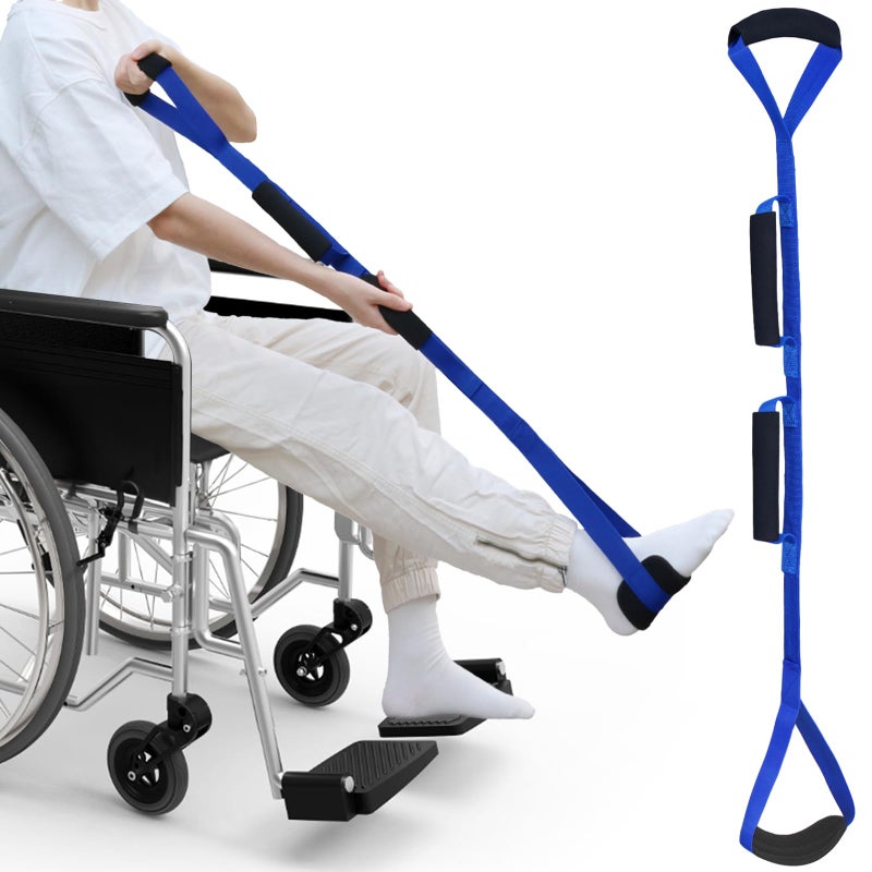 42 Inch Long Leg Lifter Rigid Leg Lifter Strap With EVA Handgrips Foot Loop Leg Lifter After Hip ReplacementKnee Surgery Recovery Aids KitLeg Lifters Getting Legs In And Out Of BedCarWheelchair